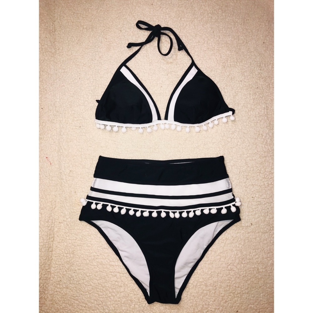 Black and white bathing suit
